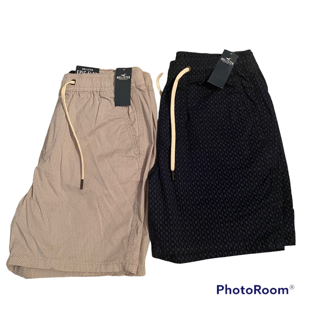 HOLLISTER mens Epic Flex jogger short 7” inseam small lot of 2, NWT!